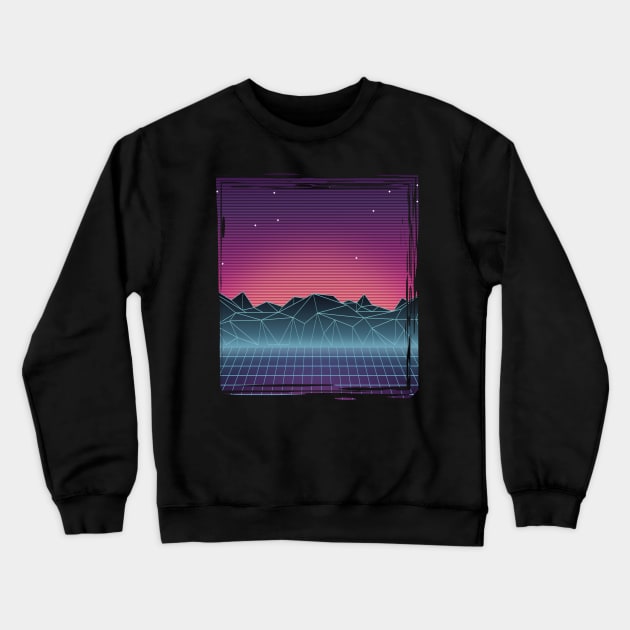 Vaporwave Landscape of the Future Crewneck Sweatshirt by edmproject